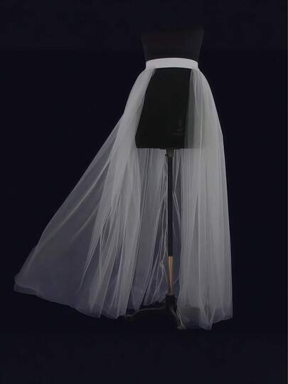 1 pieza Vestido de falda de malla para mujer, conjunto desmontable, ropa fluida para sesión de fotos, estilo Lolita