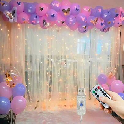 1pc 600/300/200/100 LED String Lights With 8 Lighting Modes, USB Powered Indoor Holiday Atmosphere Lights For Decoration, Birthday Party, Wedding, Room, Window, Vacation (Remote Control Batteries Not Included)