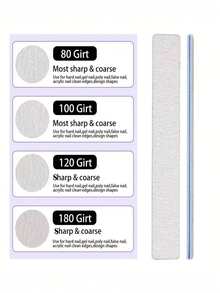 25pcs (Optional 80/80, 100/180) Grit Nail Files, Acrylic Nail Sanding Boards, Professional Manicure Tools, Suitable For Home & Salon, Double-Sided - Multicolor - View 7