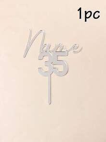 Custom Name And Age Cake Topper, Personalized Birthday Cake Decorations, Customized Party Cake Insert For Anniversary Or Milestone Event, Elegant Dessert Decor Accessory, Customizable Acrylic Style Cake Topper Gift For Women And Men., Gift Ideas, Mirror Gold - Style a - View 14