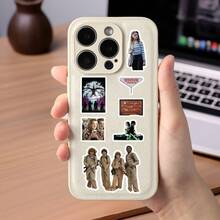 1套/8张 新款热门美剧电影剪贴贴纸套装，日系动漫风格创意装饰贴纸，墙面拼贴材料，防水贴纸，包含所有角色场景主题，DIY装饰贴纸，粉丝最爱，热门动漫周边贴纸，生日礼物，新年礼物 - 彩色 - 查看 4