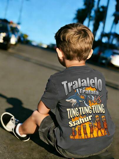 男童印花短袖T恤，适合活泼小男孩的夏季上衣