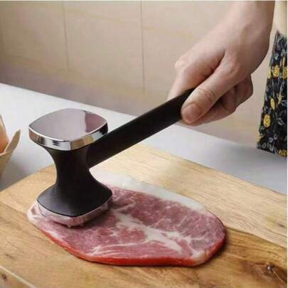 Double-Sided Meat Tenderizer, Steak Hammer, Double-Sided Pounding Tool, Garlic Crusher, Meat Tenderizer, Chicken Shredder, Manual Meat Grinder, Multi-Functional Steak & Chicken Meat Tenderizer