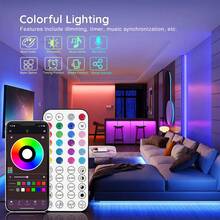 3ft-100ft Smart LED Strip Lights For Home Decor, With App Control And Music Sync Remote, Adhesive Backing, Dimmable,Timing, DIY Scene Modes, Color Changing LED Lights For Room Decor, TV Backlight, Kitchen Decor, Bedroom Decor, Easter And Holiday Decor And Gift Giving - Multicolor - View 3