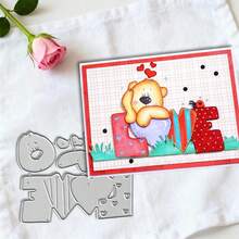 创意爱心标签模具，DIY剪贴簿相册和压花模板，贺卡制作工具，卡片纸切割工艺品，礼品卡制作模板模切。 - 銀色 - 查看 5