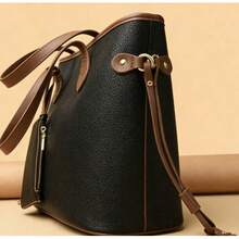 Light Luxury Tote Bag Women's Foreign Style New Fashion Women's Bag Casual Large-Capacity Messenger Bag Women's Shoulder Bag - 黑色 - 查看 2