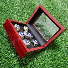 LOS ANGELES BASEBALL GIFT SET 1955 1959 1963 1965 1981 1988 2020 WORLD CHAMPIONSHIP RING, 7 RINGS SET WITH 7-HOLE WOODEN DISPLAY BOX PACKAGING, HOLIDAY GIFT FOR BASEBALL FANS - Gold - View 7