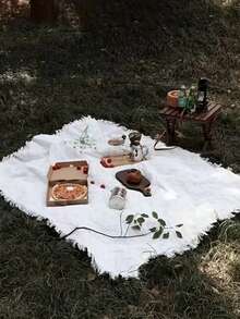 格子多功能户外毯，野餐垫，露营帐篷垫，保暖毯，沙发套，床毯，桌布，挂毯，防撕裂家居休闲毯 - T形花紋 - 查看 4