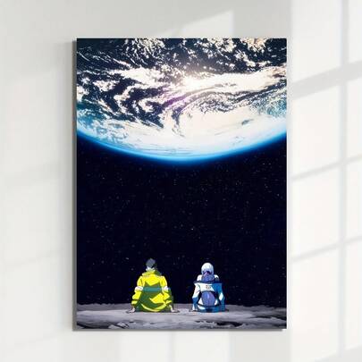 1pc Frameless Anime Cyberpunk Space Theme EDG Poster - Energetic Universe Astronaut Artwork, Suitable For Bedroom, Living Room, Home Office And Dining Room Modern Wall Decor, Space Room Decoration, Futuristic Art, High-Quality Print, Premium Artwork