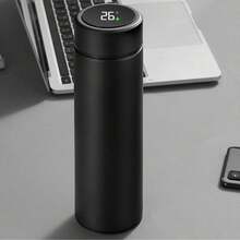 Double Layer Stainless Steel Vacuum Insulated Smart Temperature Display & Measurement Water Bottle Back To School - Black - View 5