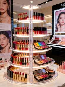 1个6层亚克力圆形纸杯蛋糕架，透明甜点展示架，蛋糕或纸杯蛋糕塔架，适用于婚礼、生日、酒吧派对、庆祝活动、婴儿派对、纸杯蛋糕托盘、甜点托盘、派对用品 - 彩色 - 查看 7