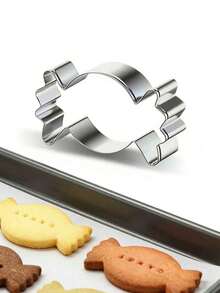 1pc Stainless Steel Candy Shaped Cookie Cutter, Creative Cartoon Biscuit Mold, Fruit Cutting Mold For Baking - View 4