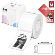 1卷，Marklife标签打印机专用纸，原装自粘热敏标签，兼容P50/D100/Phonemo M110/M220/M221，1.96英寸 x 1.96英寸（50x50毫米），方形多用途标签，白色，每卷180张标签，适用于服装、配料、标志、条形码、地址、玻璃罐、蜡烛等。 - 白色 - 查看 15