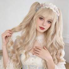 洛丽塔假发，灰褐色罗马卷发，夹式双马尾全套，出口品质 - 拼色 - 查看 11