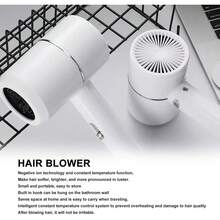 Honio Secador de Pelo Portátil, Soplador de Pelo Portátil Frío y Caliente, Iones Negativos, Enchufe de EE.UU., 110 V, Antisecado para Viajes - 1 - Ver 5