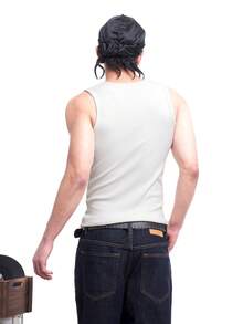 MT99 男士休閒快乾修身運動健身背心 - 白色 - 查看 3