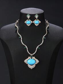 3pcs Luxury Cubic Zirconia Jewelry Set: Necklace And Earrings, Fashion Personalized Necklace Matching Evening Dress, Wedding Party, Valentine's Day Gift - Jewelry Sets - View 15