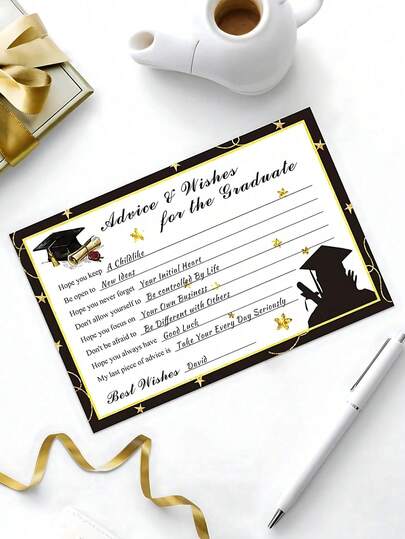 10张2026届毕业贺卡，2026届毕业派对用品，毕业派对游戏及活动，适合毕业生，高中/大学/学院个性化毕业贺卡