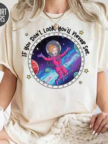 Miss Frizzle If You Don't Look, You'll Never See Shirt, Ms. Frizzle Cosmic, Magic School Bus, Teacher Shirt, Back To School Shirt (2) - 白色 - 查看 1