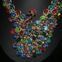 Bộ trang sức hình con công sang trọng, tinh tế và thời trang dành cho nữ, thích hợp cho cô dâu, đám cưới, tiệc chiêu đãi, các buổi liên hoan và những dịp trang trọng. - Bộ trang sức - Xem 10