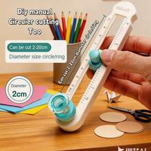 1 Piece Of 360° Mini Circular Cutter, With A Diameter Range Of 2-20 Cm. Craft Supplies, 360° Adjustable Cutter, Back To School, Stationery, School Essential. It Is A Lightweight Rotating Compass And A DIY Card Cutting Tool, Suitable For Study And Office Use. - Multicolor - View 1