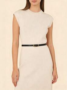 4件套女士纯色合金扣细腰带套装，可调节，简约时尚，适合休闲、办公、通勤等场合，完美搭配牛仔裤、裙子，四季皆宜——是圣诞节、情人节、生日、周年纪念日的理想礼物。 - 彩色 - 查看 6