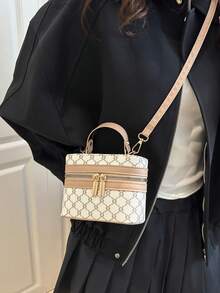 Mini Square Box Bag, Handbag, Shoulder Bag, Crossbody Bag, Suitable For Banquet, Office, Middle School, High School, University - White - View 6