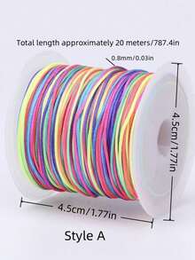 0.8mm Bracelet Cord, Durable Rainbow Color String, Suitable For Jewelry Making, Necklaces, Beading And Crafts - Multicolor - View 11