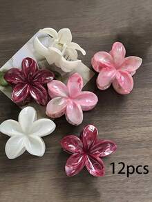 6 chiếc kẹp tóc hoa ombre thời trang, kẹp tóc kiểu Boho thanh lịch cho búi tóc, thích hợp cho kỳ nghỉ biển, chụp ảnh, phụ kiện tóc thời trang, kẹp tóc hoa thanh lịch, kẹp tóc hoa mùa hè - Nhiều màu - Xem 2