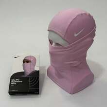 Nike Pro Hyperwarm Hood | Therma-FIT Warmth, Flat-Seam Comfort, Convertible To Neck Gaiter, Fits Under Helmets, Stretchy Lightweight Snug Fit For Cold Weather - Pink - View 3