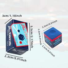 1pc Professional Blue Billiard Chalk, Enhanced Grip, Long-Lasting, Anti-Slip Cue Stick, Integrated Front Wiper, Perfect Gift For Billiard Enthusiasts - Multicolor - View 5