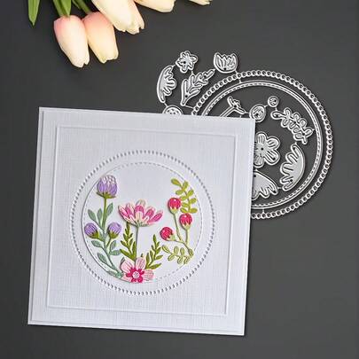 1pc Creative Flower Shaped Metal Cutting Die, Suitable For DIY Scrapbooking, Embossing Crafts, Handmade Cards And Gift Cards