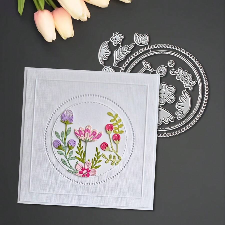 1pc Creative Flower Shaped Metal Cutting Die, Suitable For DIY Scrapbooking, Embossing Crafts, Handmade Cards And Gift Cards