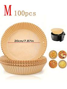 50/100个圆形/方形空气炸锅烘焙纸垫 - （可选100/500个蛋糕烘焙纸杯）一次性烘焙用品，耐热，防油，适用于空气炸锅、烤箱、微波炉、压力锅，可用于烘焙蛋糕、薯条、鸡肉、香肠、糕点、纸杯蛋糕、饼干、披萨等。 - 查看 19