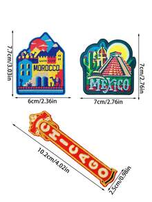 3pcs Travel Pattern Embroidered Patches, Country/City Commemorative Patches, Iron-On/Sew-On Patches For Clothes, Jackets, Bags, Hats, Personalized Travel Souvenir Gifts, Ideal For Passport Holder Decoration - Travel Patterns - View 11