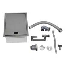 YUNRUX Stainless Steel Countertop Sink, Single Bowl Sink, Single Bowl Concealed Sink - Dark Grey - View 5