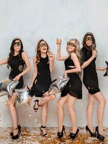 12pcs Black & Gold Birthday Party Glasses, Suitable As Birthday Photo Props, Unique Birthday Party Perfect Gift - Party Glasses - View 5