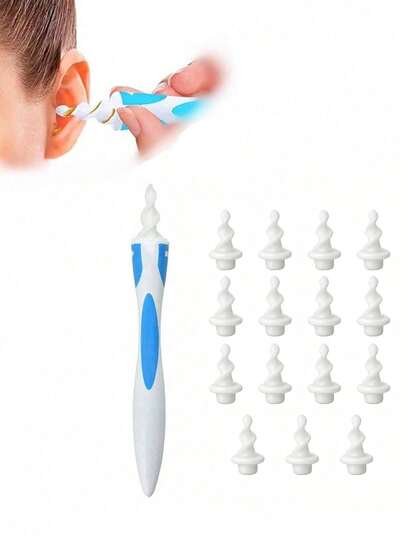 16pcs Soft Silicone Ear Wax Removal Kit - Manual Gentle Spiral Cleaning Set, Portable, Ear Wax Cleaner, Ear Spoon, Keeps Ears Fresh And Clean, Suitable For All Ear Canals