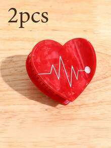 1个护士主题发夹 - 血袋造型，带有心跳线，优雅哑光表面，适合女性，是护士/医生感谢活动、护士周庆祝活动以及必备护理用品的完美之选，女性发饰，头部饰品，发夹 - 彩色 - 查看 16
