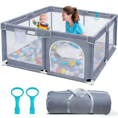 Baby Playpen, Play Pen For Babies And Toddlers Anti-Fall Play Yards Indoor & Outdoor Sturdy Baby Activity Center With Soft Breathable Mesh,Sturdy And Safety Playard With Soft Breathable Mesh,  Boys/Girls Birthday Gift , Nursery Play House,Mother's Day Gifts,Newborn Gift