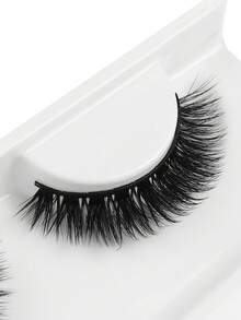 1 Pair Natural Lengthening Eyelashes - Black - View 4