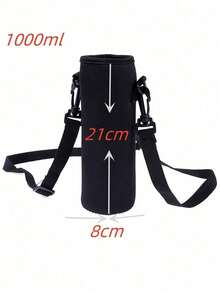 420/550/750/1000/1500ml Water Bottle Insulated Sleeve Bag With Strap, Suitable For Restaurant And Travel - Black - View 8
