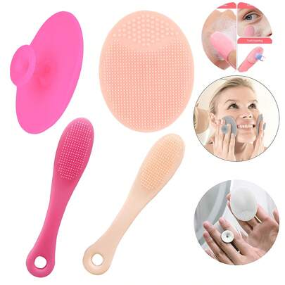 2|4 Packs Face Scrubber, Soft Silicone Scrubbies Facial Cleansing Pad Face Exfoliator Face Scrub Face Brush Silicone Scrubby For Massage Pore Cleansing Blackhead Removing Exfoliating,Cool Gift For Girl