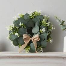 Spring Wreath Farmhouse Green Eucalyptus Wreath Artificial Greenery Wreath For Front Door - View 3