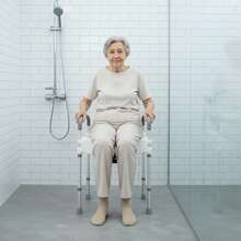 SanBouSi Toilet Safety Rails, Toilet Arms For Elderly, Adjustable Height Toilet Rails - Grey and White - View 1