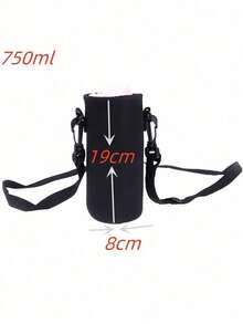 420/550/750/1000/1500ml Water Bottle Insulated Sleeve Bag With Strap, Suitable For Restaurant And Travel - Black - View 6