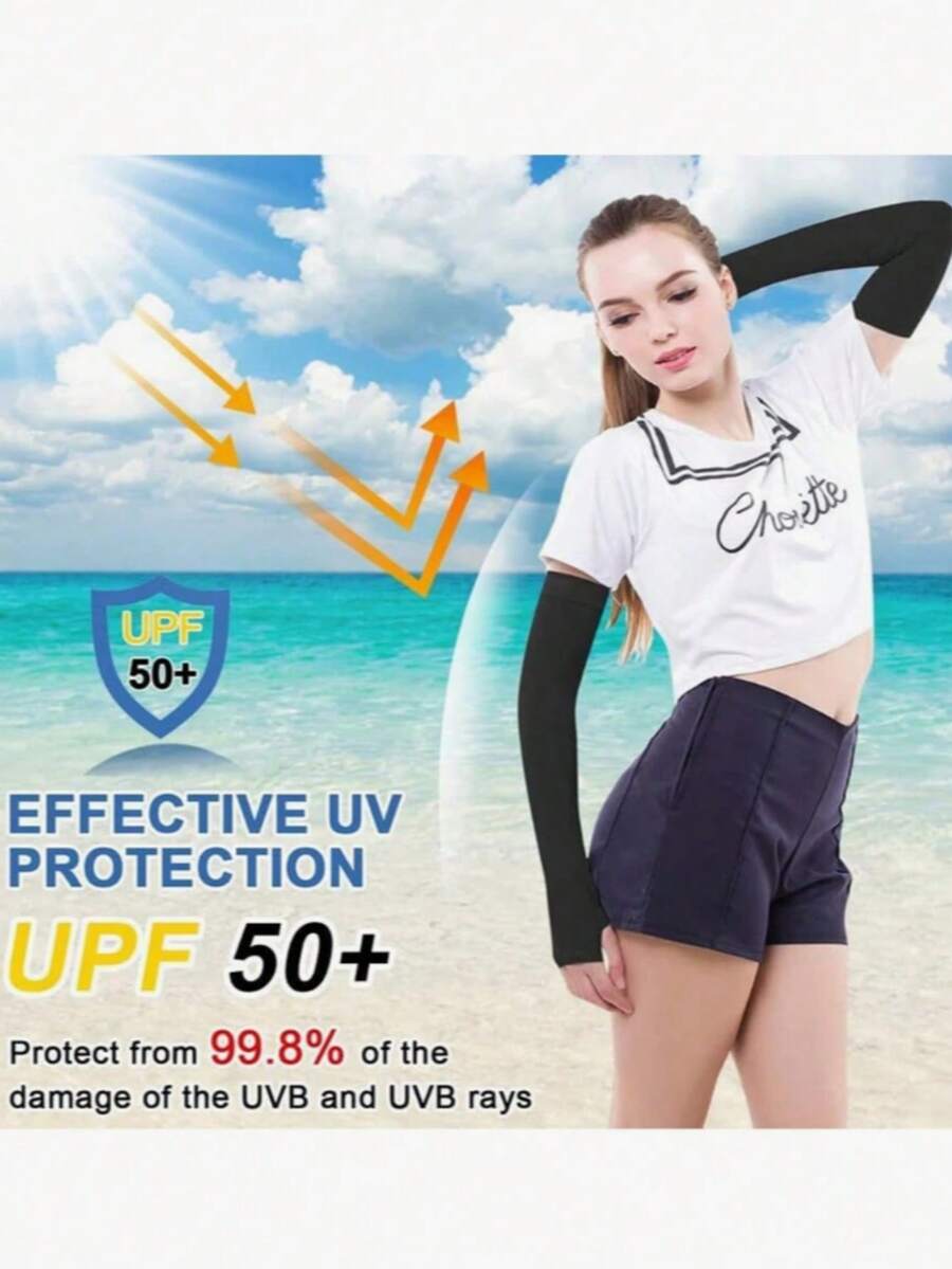 4双/1双Beister UV防护清凉臂套,男女通用夏季户外防晒臂套,带拇指孔,男士防晒袖套,UV防护,旅行,节日,手套,派对 - A - 查看 1