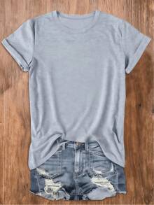 Three Colorful Dragonflies Black Background-Shirt Casual Crew Neck Cotton Soft Summer Breathable Tee Nature Lovers Enthusiasts Dad Mom Couple Comfortable Versatile Tshirt - Light Grey - View 4