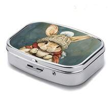 1pc Rabbit Drinks Coffee From A Pillbox With Two Compartments Epoxy Resin Crystal Craft, A Rectangular Decorative Box For Vitamins, A Pocket Organizer, And Travel Gifts - As Shown - View 5