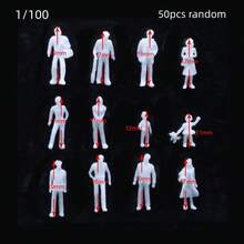 50pcs 1:50/75/87/100/150/200 Scale Whtie Paintable ABS Plastic Miniature People Figures For Landscape Diorama - As Photos - View 8
